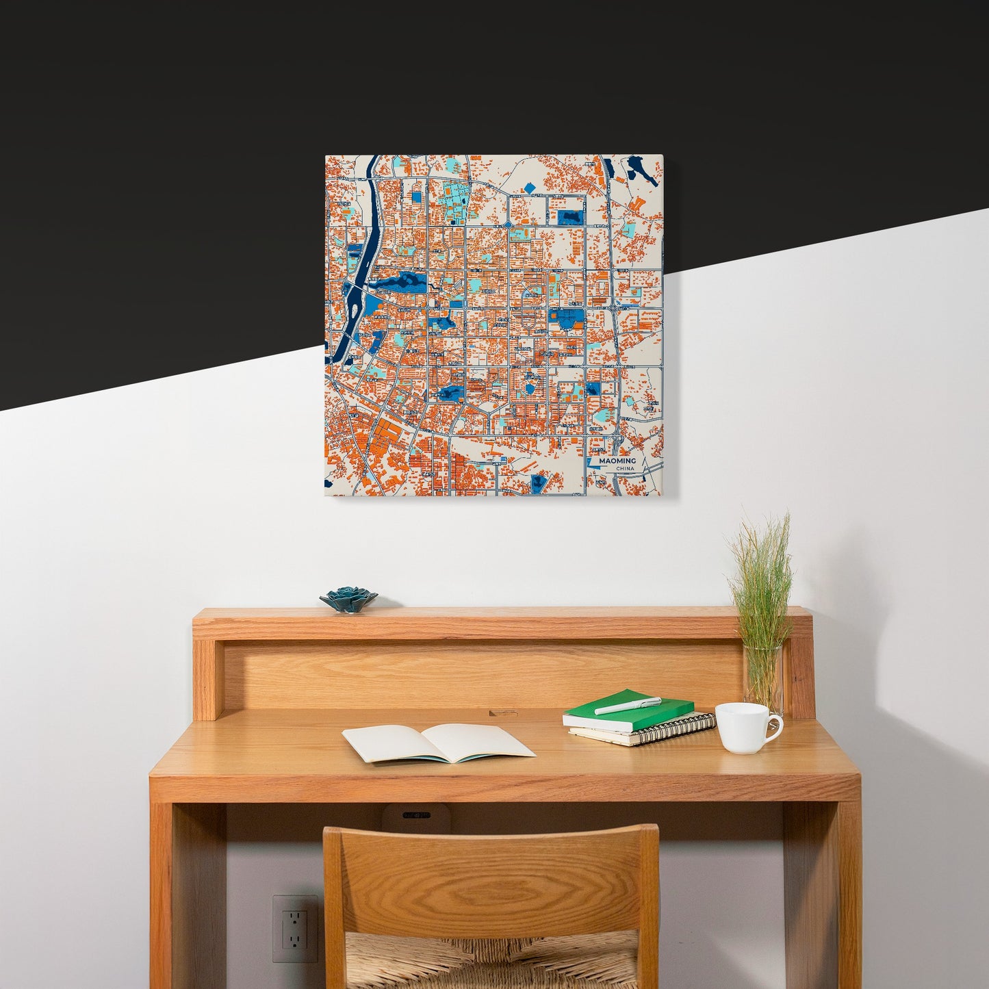 Maoming China Colorful City Map Canvas Print Scene