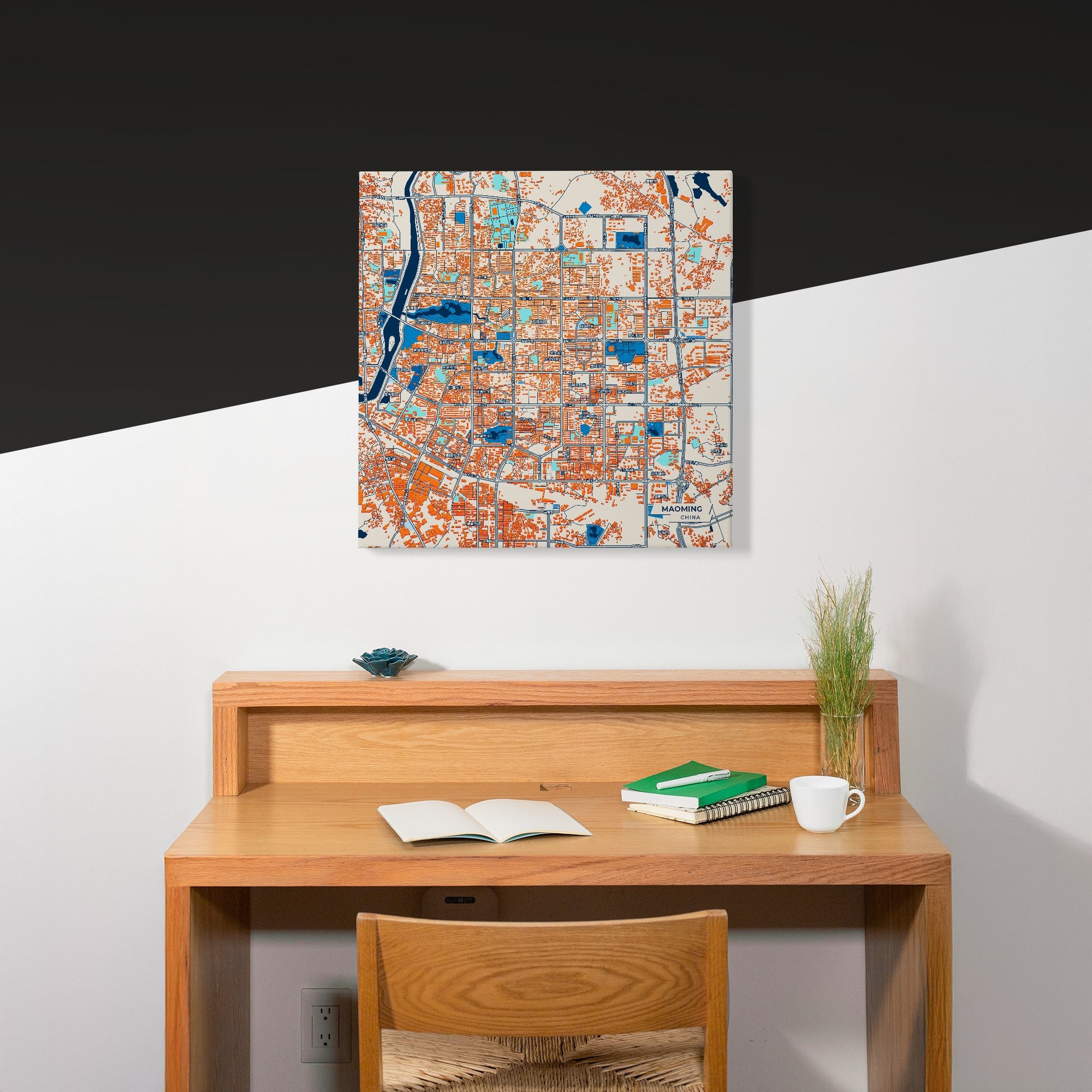 Maoming China Colorful City Map Canvas Print Scene