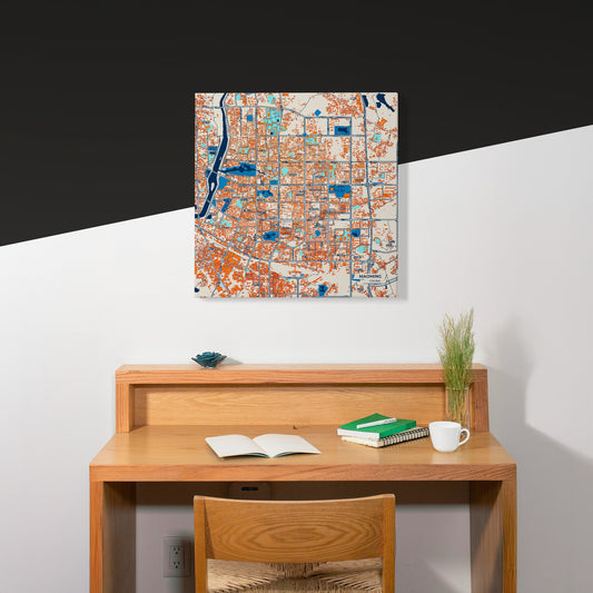 Maoming China Colorful City Map Canvas Print Scene