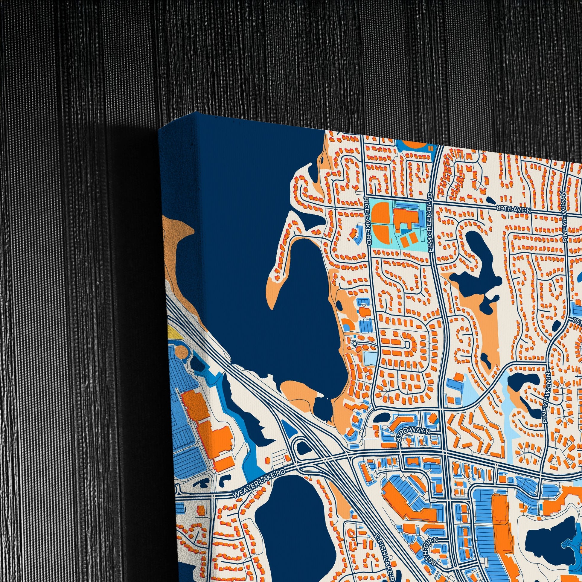 Maple Grove Minnesota Colorful City Map Canvas Print Detail