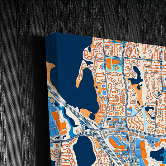 Maple Grove Minnesota Colorful City Map Canvas Print Detail