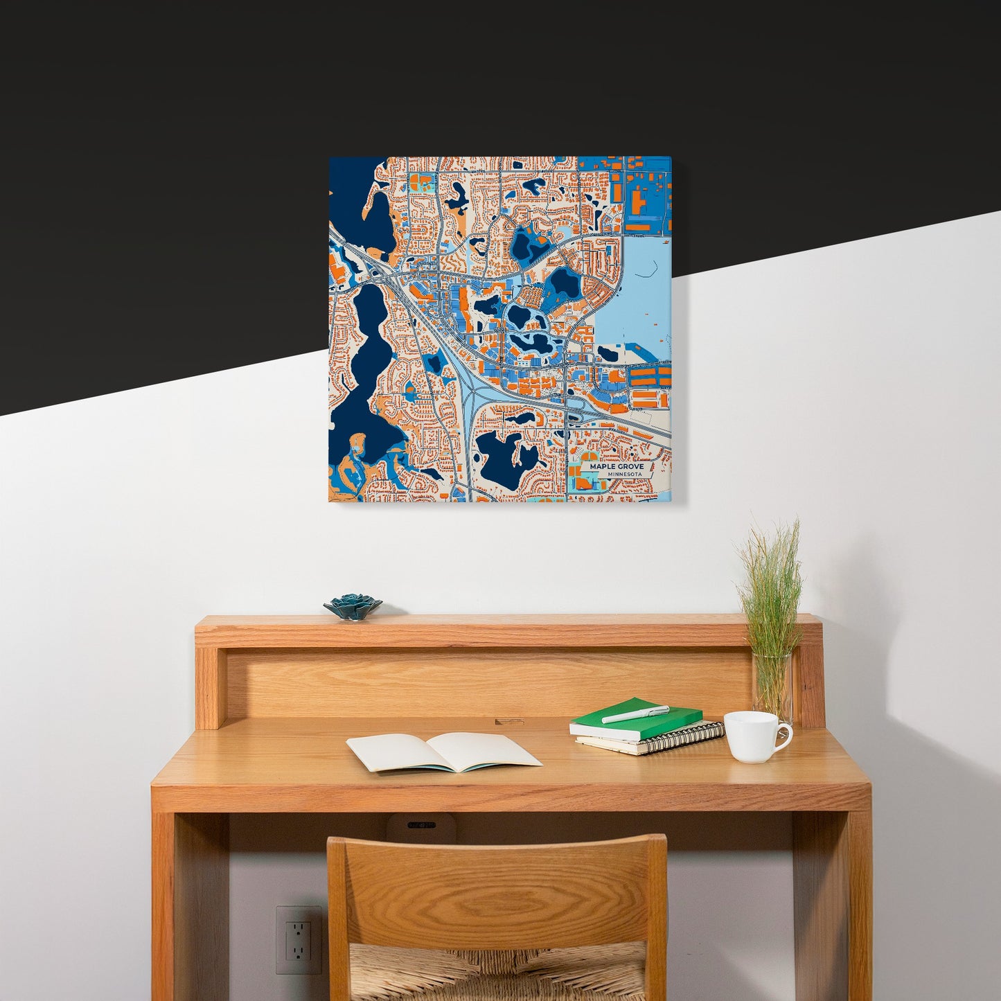 Maple Grove Minnesota Colorful City Map Canvas Print Scene