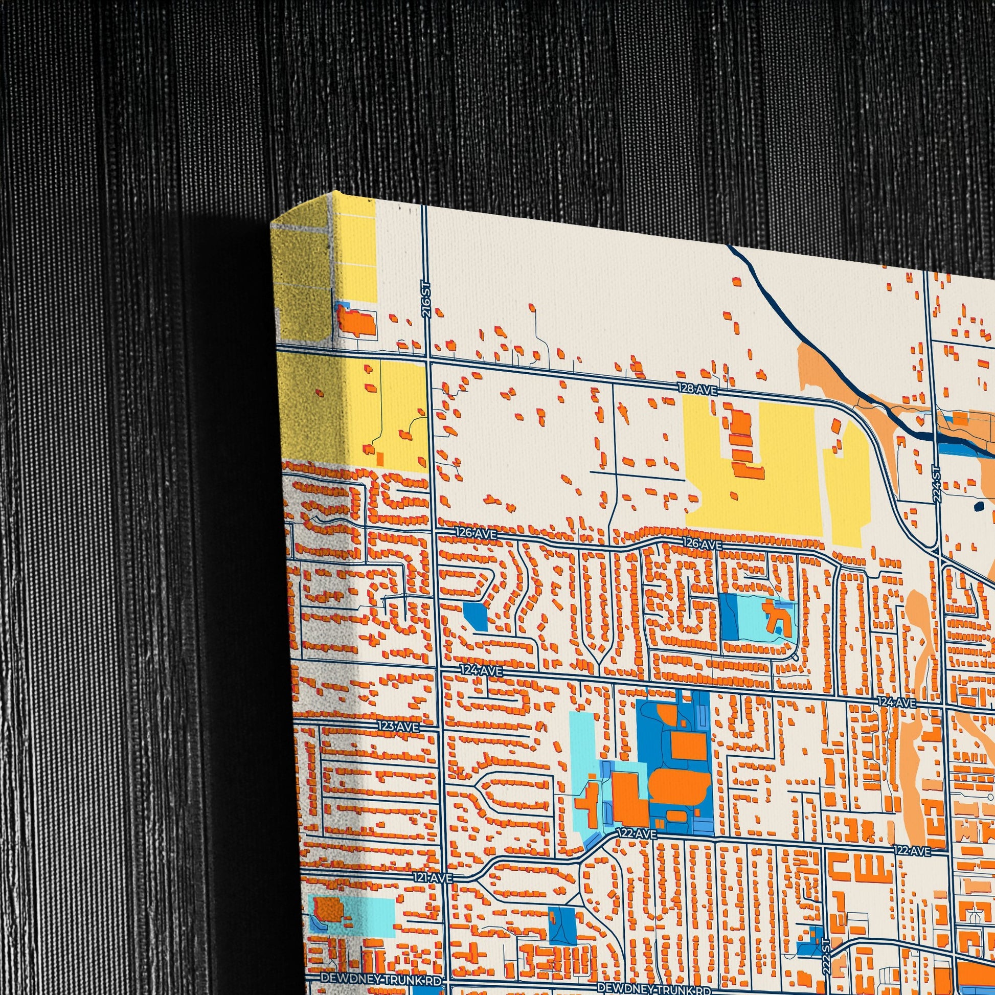 Maple Ridge Canada Colorful City Map Canvas Print Detail