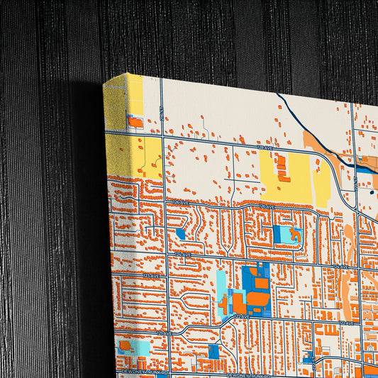 Maple Ridge Canada Colorful City Map Canvas Print Detail