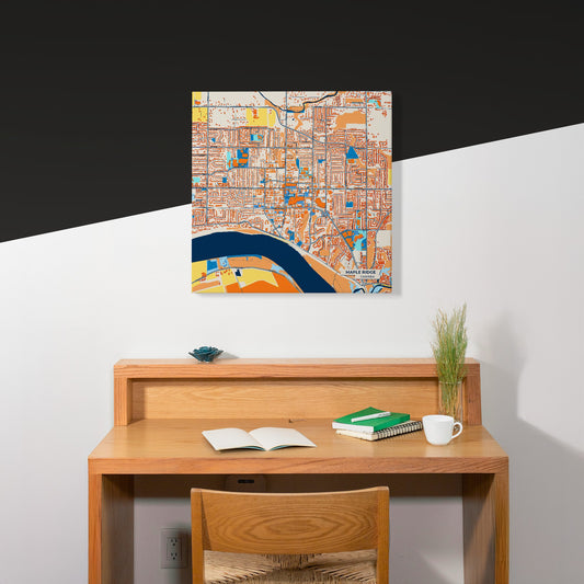 Maple Ridge Canada Colorful City Map Canvas Print Scene