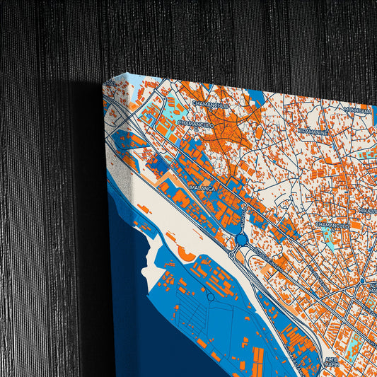 Maputo Mozambique Colorful City Map Canvas Print Detail