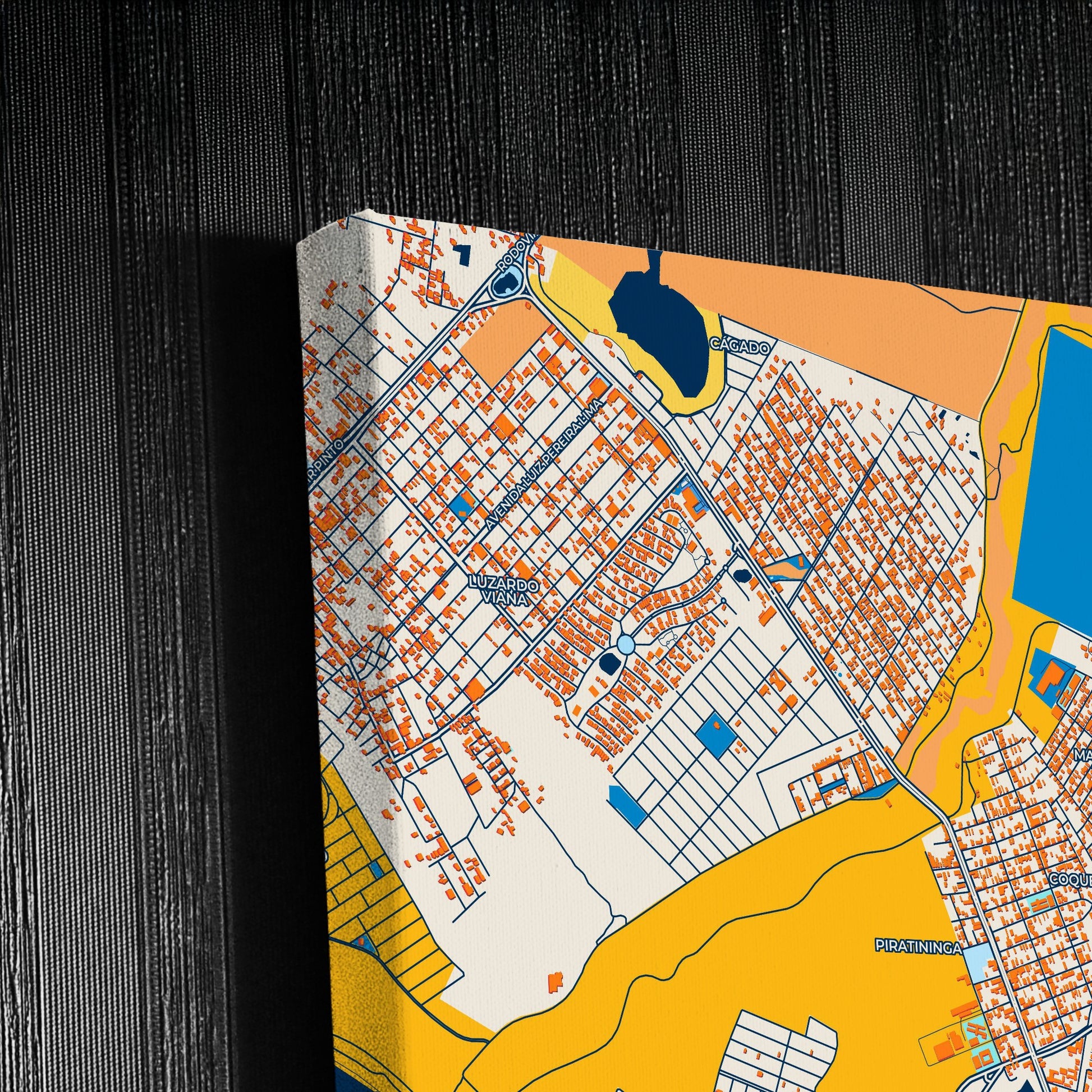 Maracanau Brazil Colorful City Map Canvas Print Detail