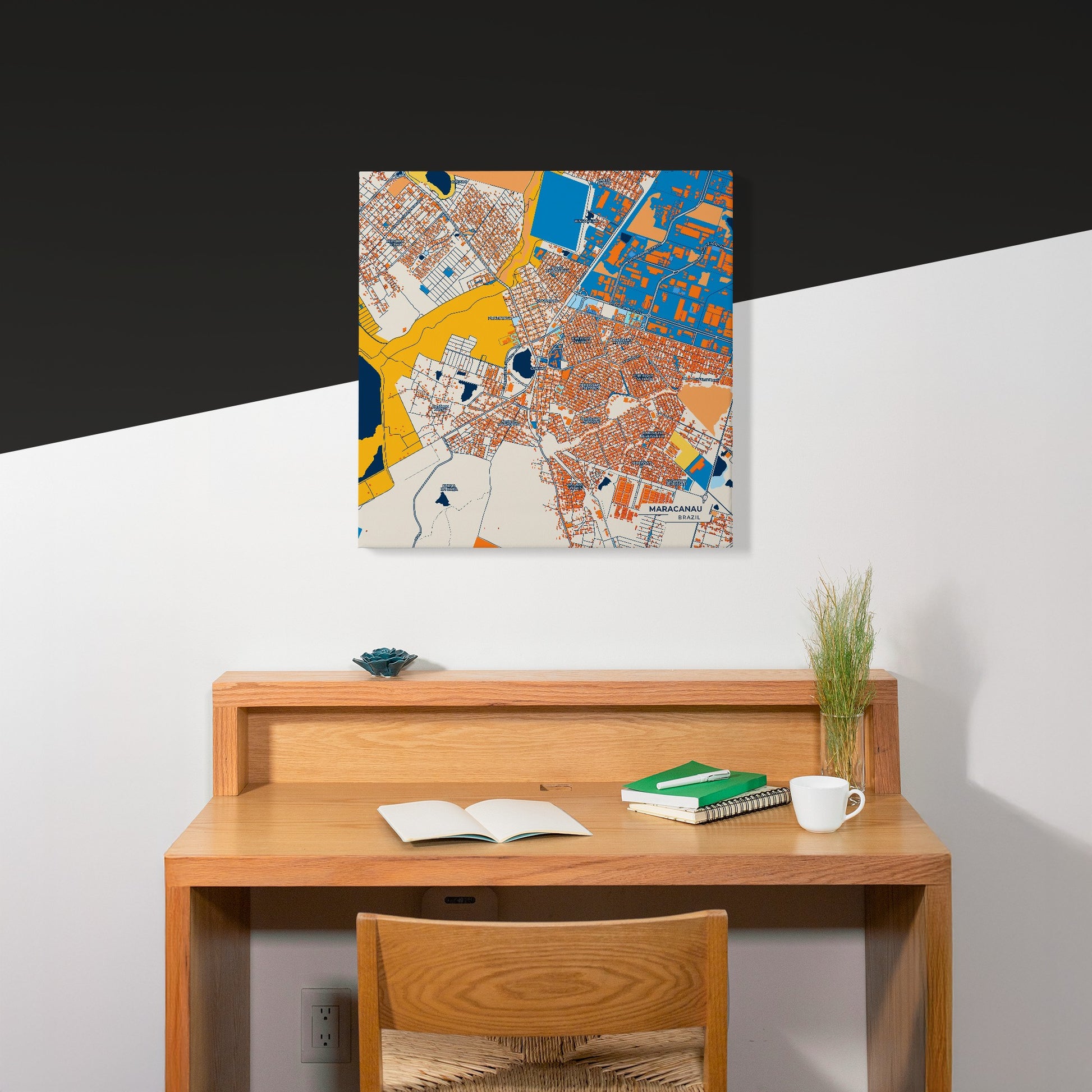 Maracanau Brazil Colorful City Map Canvas Print Scene