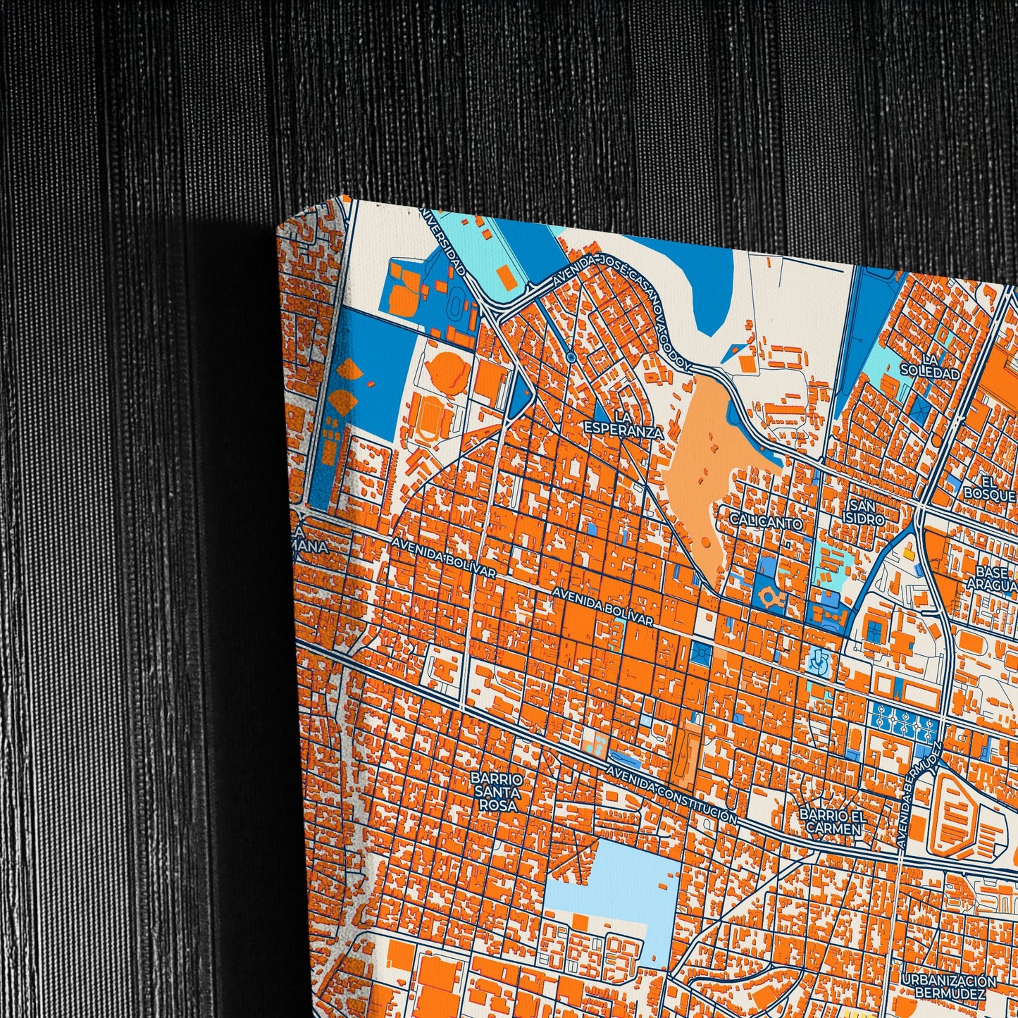 Maracay Venezuela Colorful City Map Canvas Print Detail