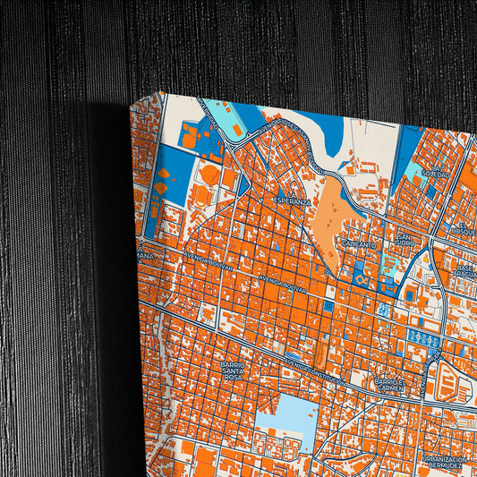 Maracay Venezuela Colorful City Map Canvas Print Detail