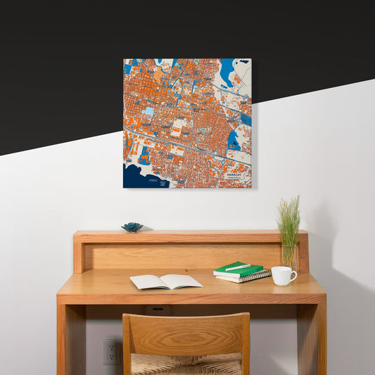 Maracay Venezuela Colorful City Map Canvas Print Scene