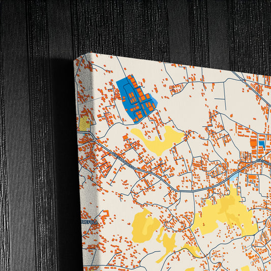 Marano Di Napoli Italy Colorful City Map Canvas Print Detail