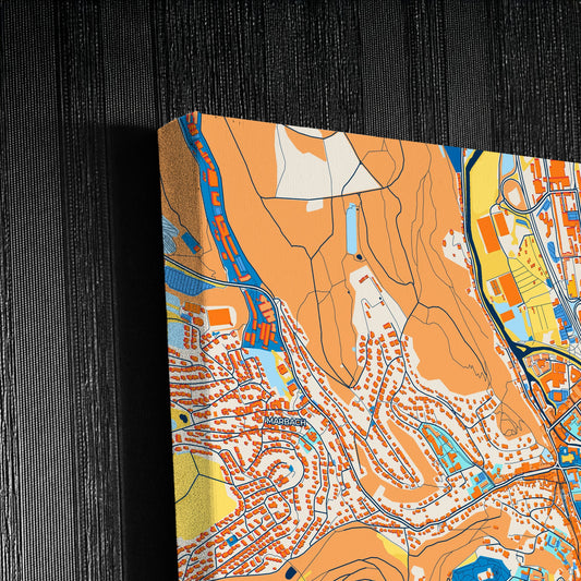Marburg Germany Colorful City Map Canvas Print Detail