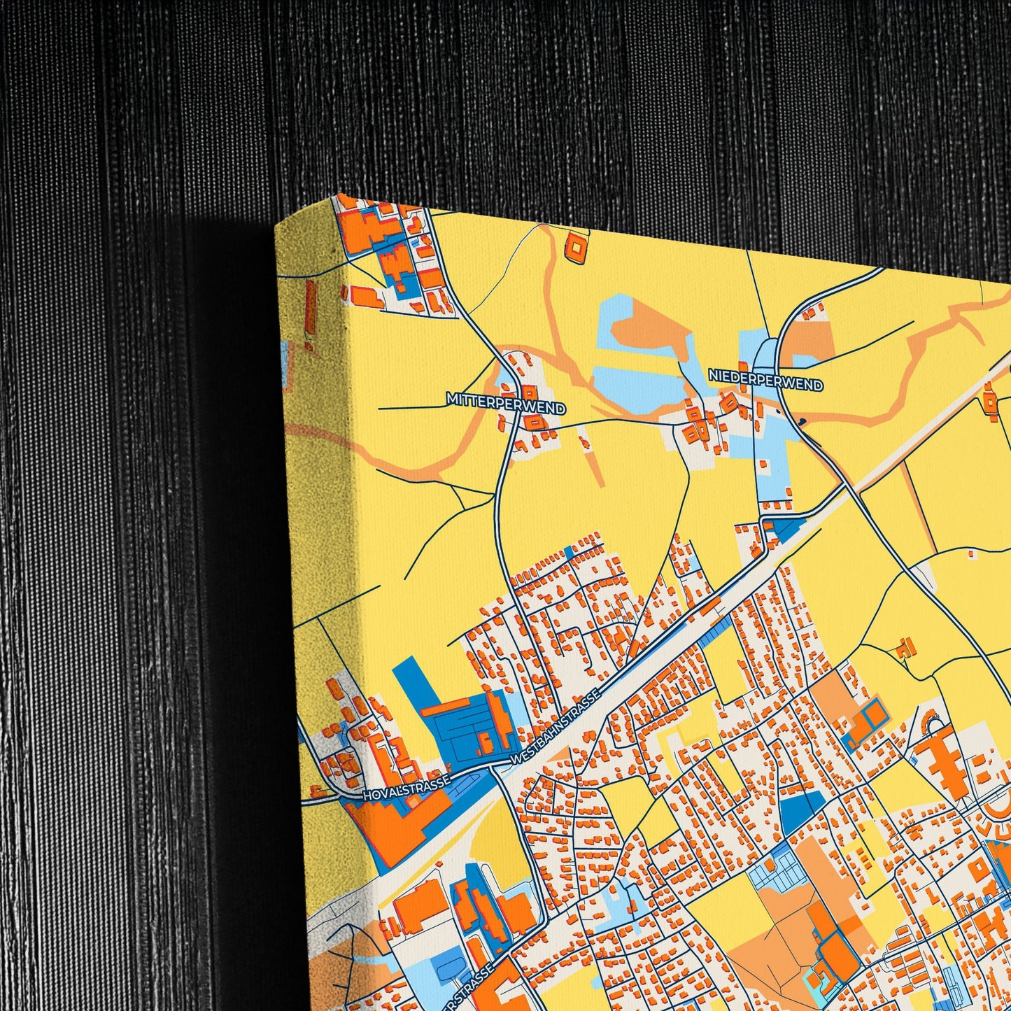 Marchtrenk Austria Colorful City Map Canvas Print Detail