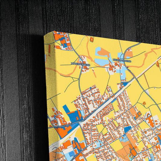Marchtrenk Austria Colorful City Map Canvas Print Detail