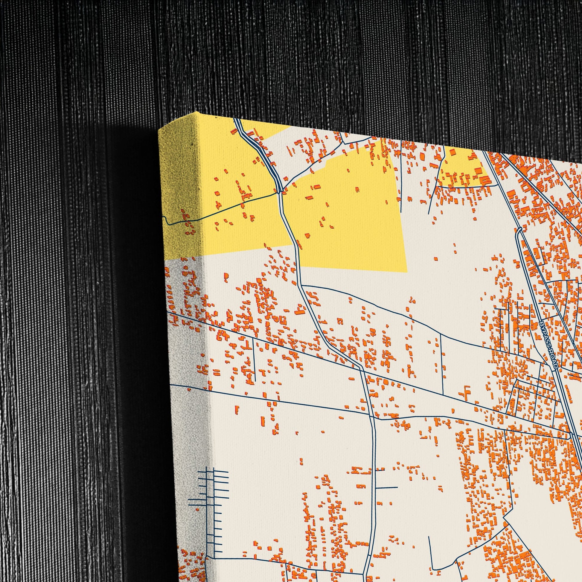 Mardan Pakistan Colorful City Map Canvas Print Detail