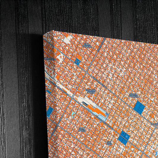 Mar Del Plata Argentina Colorful City Map Canvas Print Detail