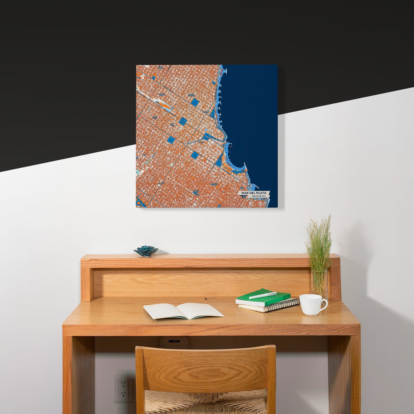 Mar Del Plata Argentina Colorful City Map Canvas Print Scene