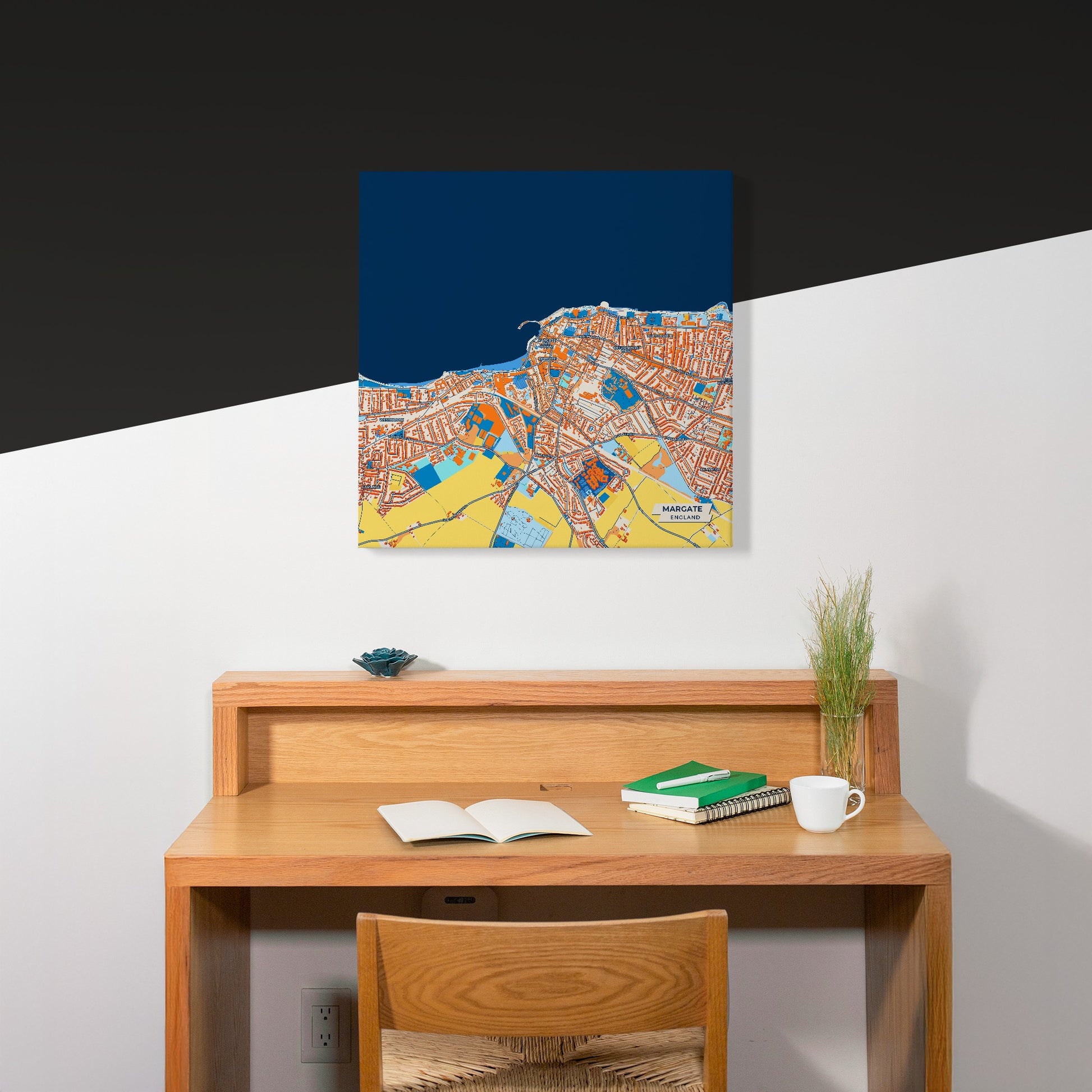 Margate England Colorful City Map Canvas Print Scene