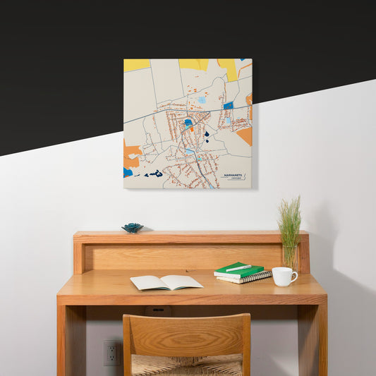 Марханець Ukraine Colorful City Map Canvas Print Scene