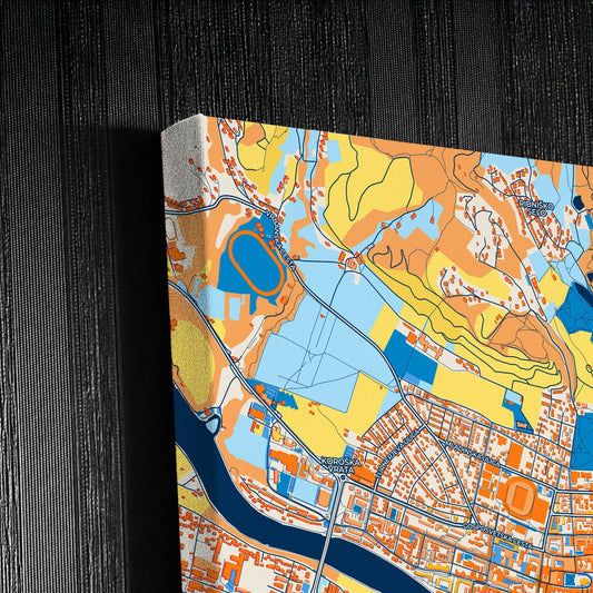 Maribor Slovenia Colorful City Map Canvas Print Detail