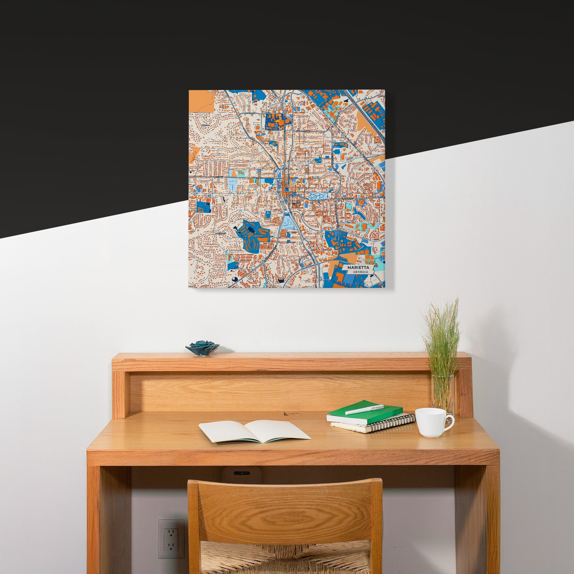 Marietta Georgia Colorful City Map Canvas Print Scene