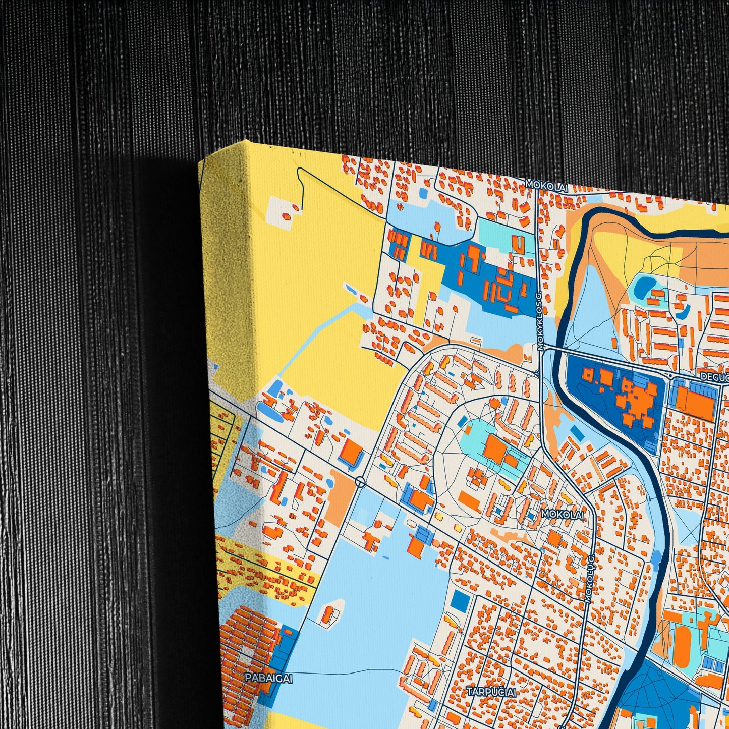 Marijampolė Lithuania Colorful City Map Canvas Print Detail