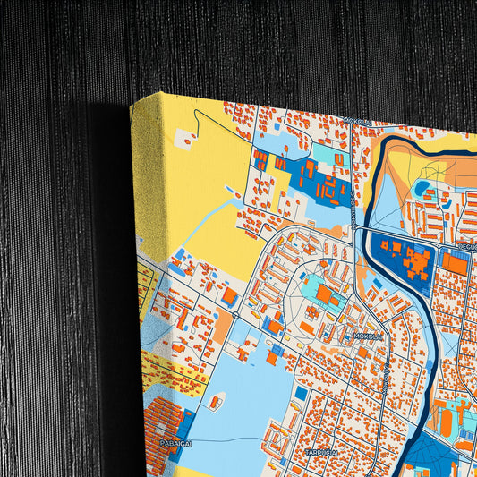Marijampolė Lithuania Colorful City Map Canvas Print Detail