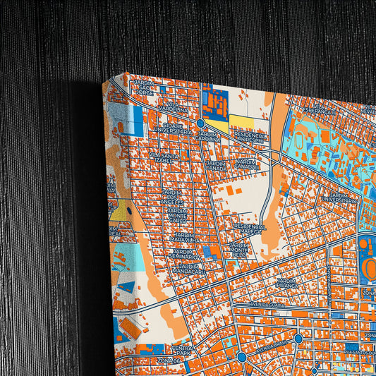 Maringa Brazil Colorful City Map Canvas Print Detail