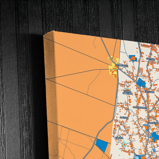 Marinha Grande Portugal Colorful City Map Canvas Print Detail