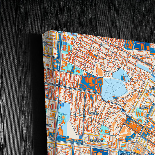 Маріупол Ukraine Colorful City Map Canvas Print Detail