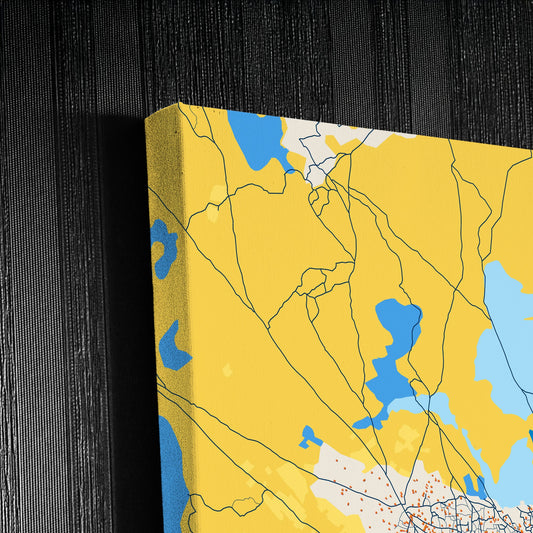 Marka Somalia Colorful City Map Canvas Print Detail