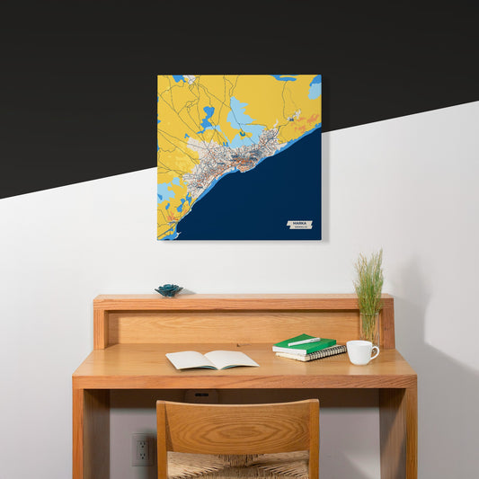 Marka Somalia Colorful City Map Canvas Print Scene