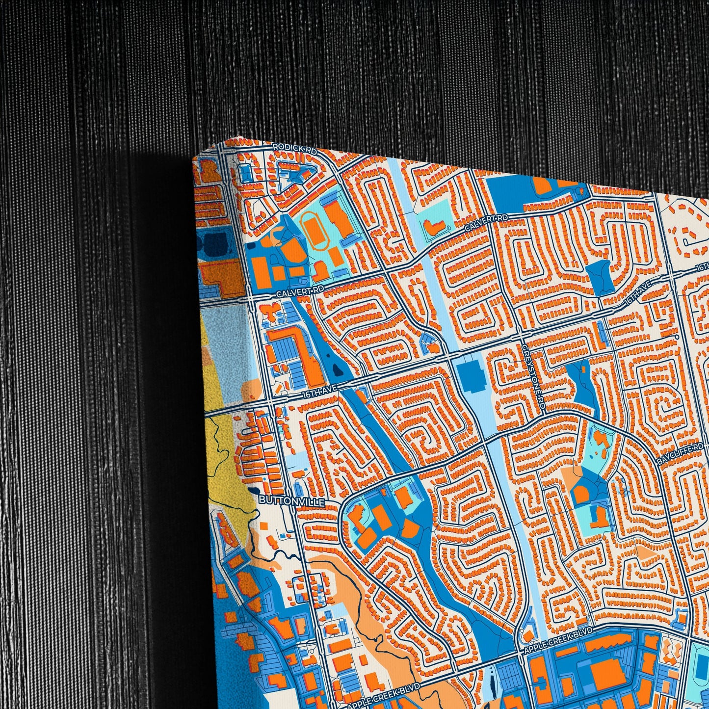 Markham Canada Colorful City Map Canvas Print Detail