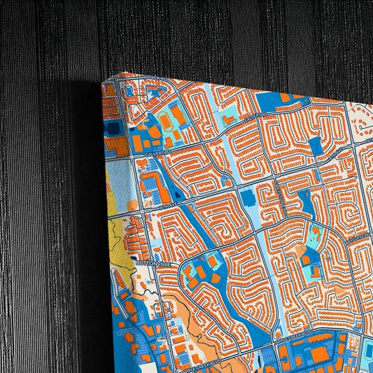 Markham Canada Colorful City Map Canvas Print Detail
