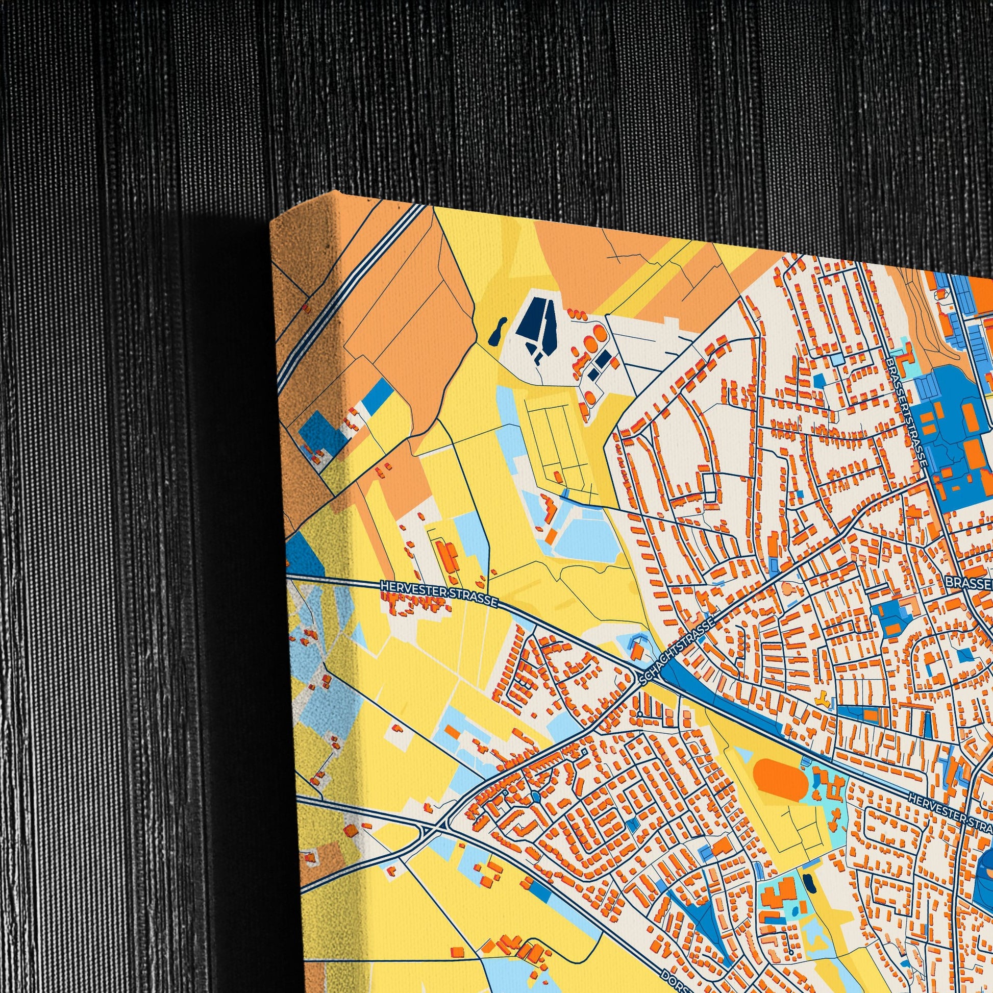 Marl Germany Colorful City Map Canvas Print Detail