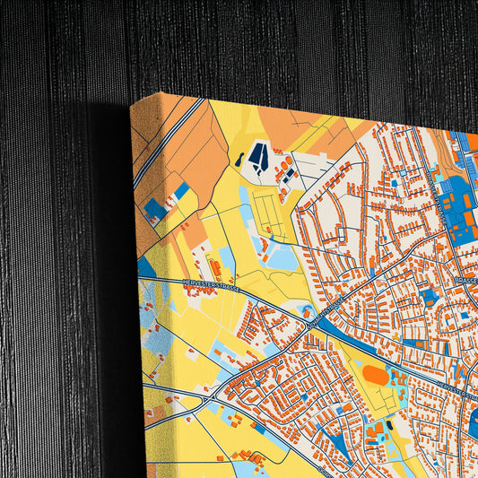 Marl Germany Colorful City Map Canvas Print Detail