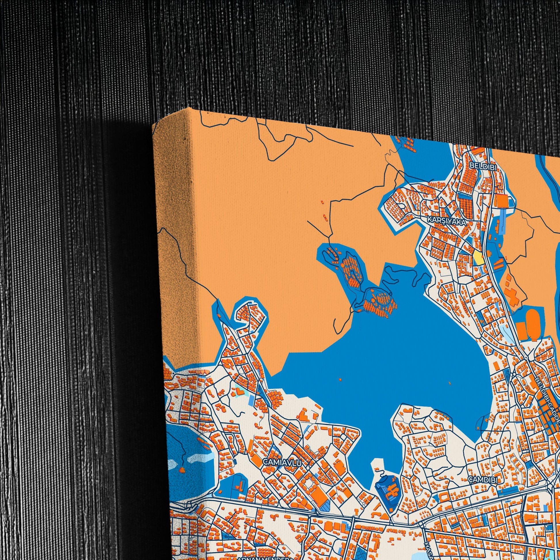 Marmari̇s Turkey Colorful City Map Canvas Print Detail
