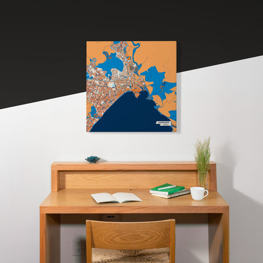 Marmari̇s Turkey Colorful City Map Canvas Print Scene