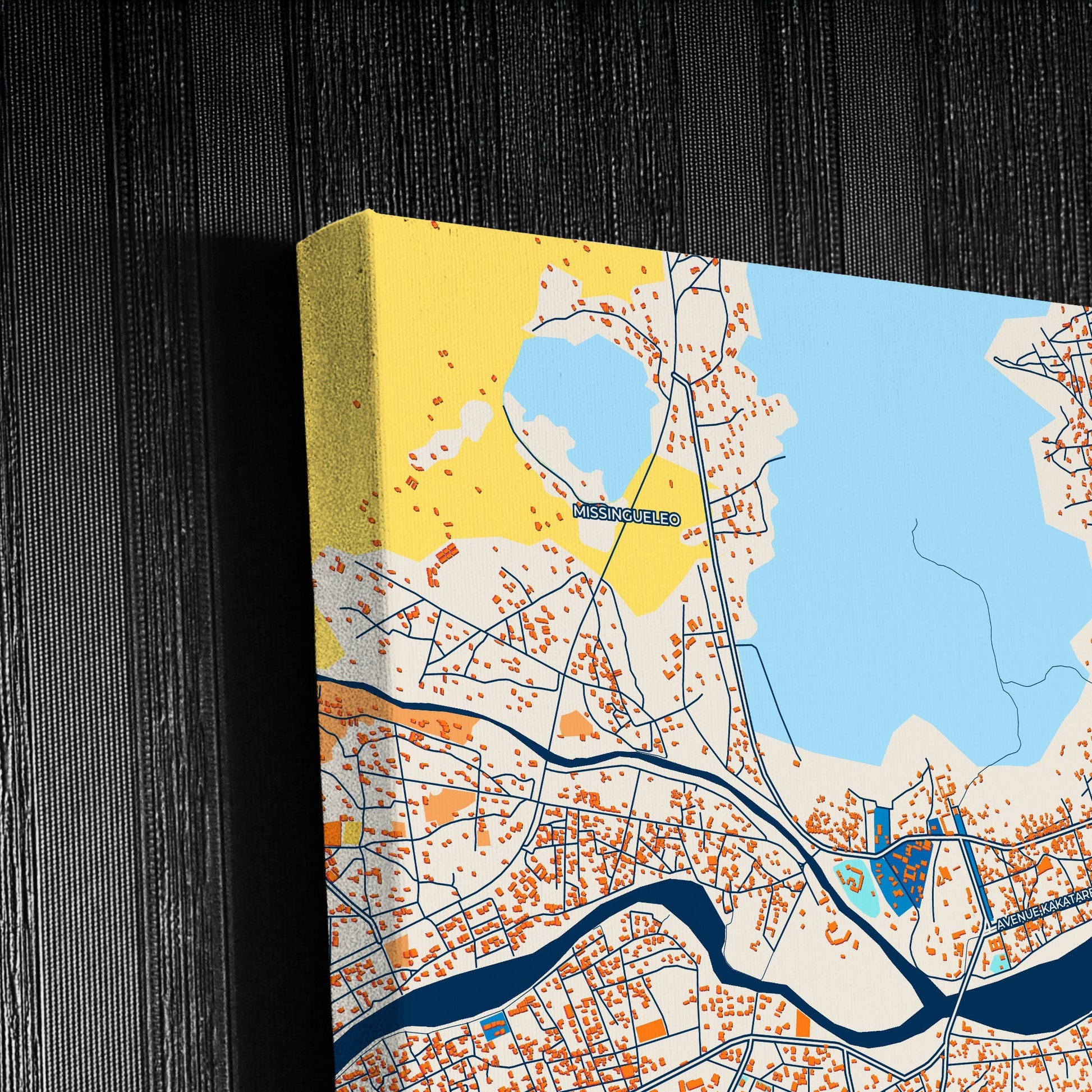 Maroua Cameroon Colorful City Map Canvas Print Detail