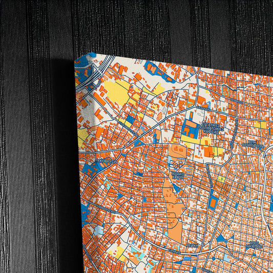 Μαρουσι Greece Colorful City Map Canvas Print Detail