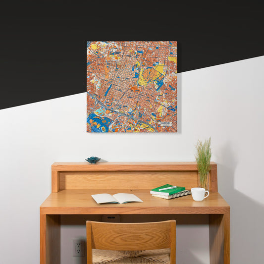 Μαρουσι Greece Colorful City Map Canvas Print Scene