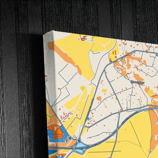 Marratxí Spain Colorful City Map Canvas Print Detail