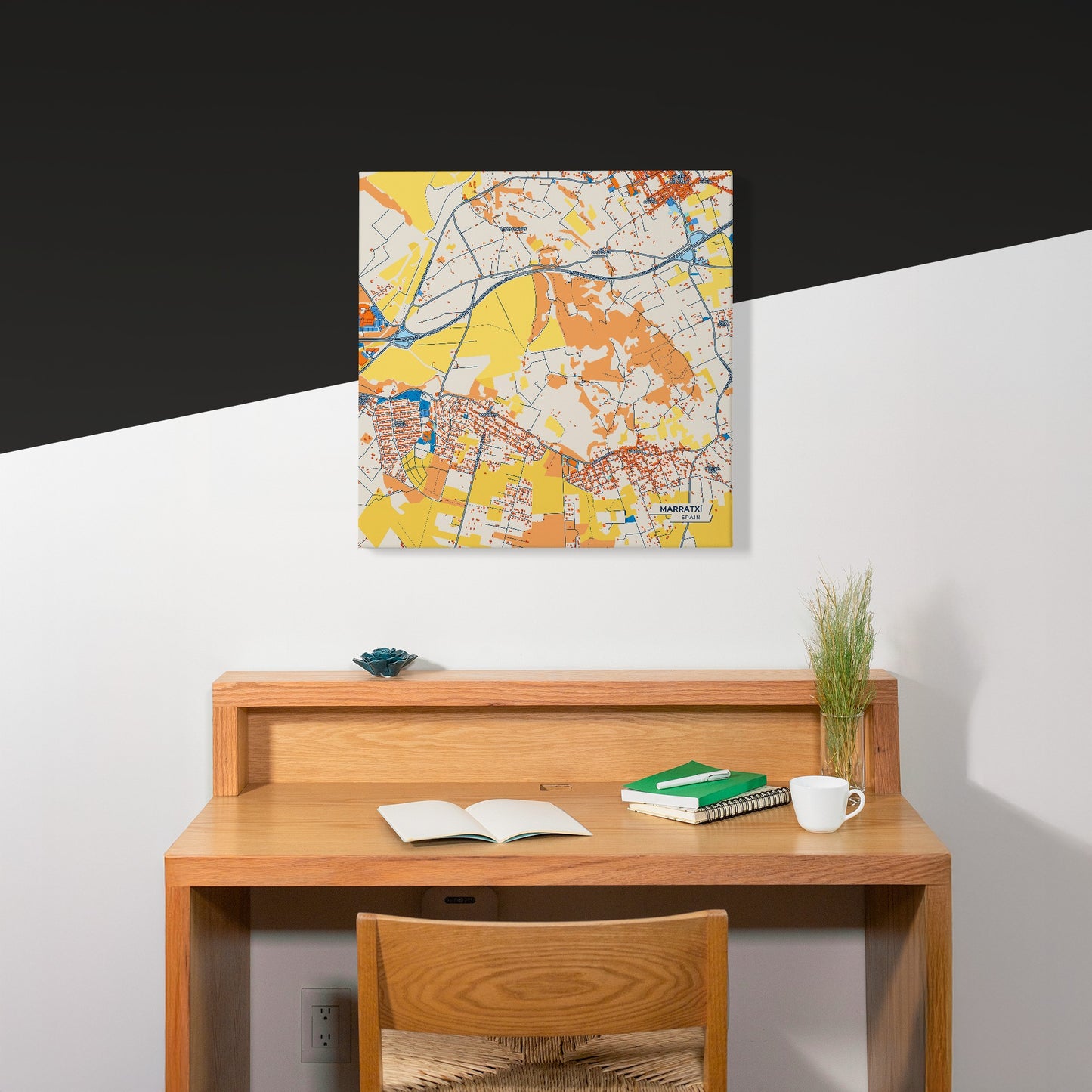 Marratxí Spain Colorful City Map Canvas Print Scene