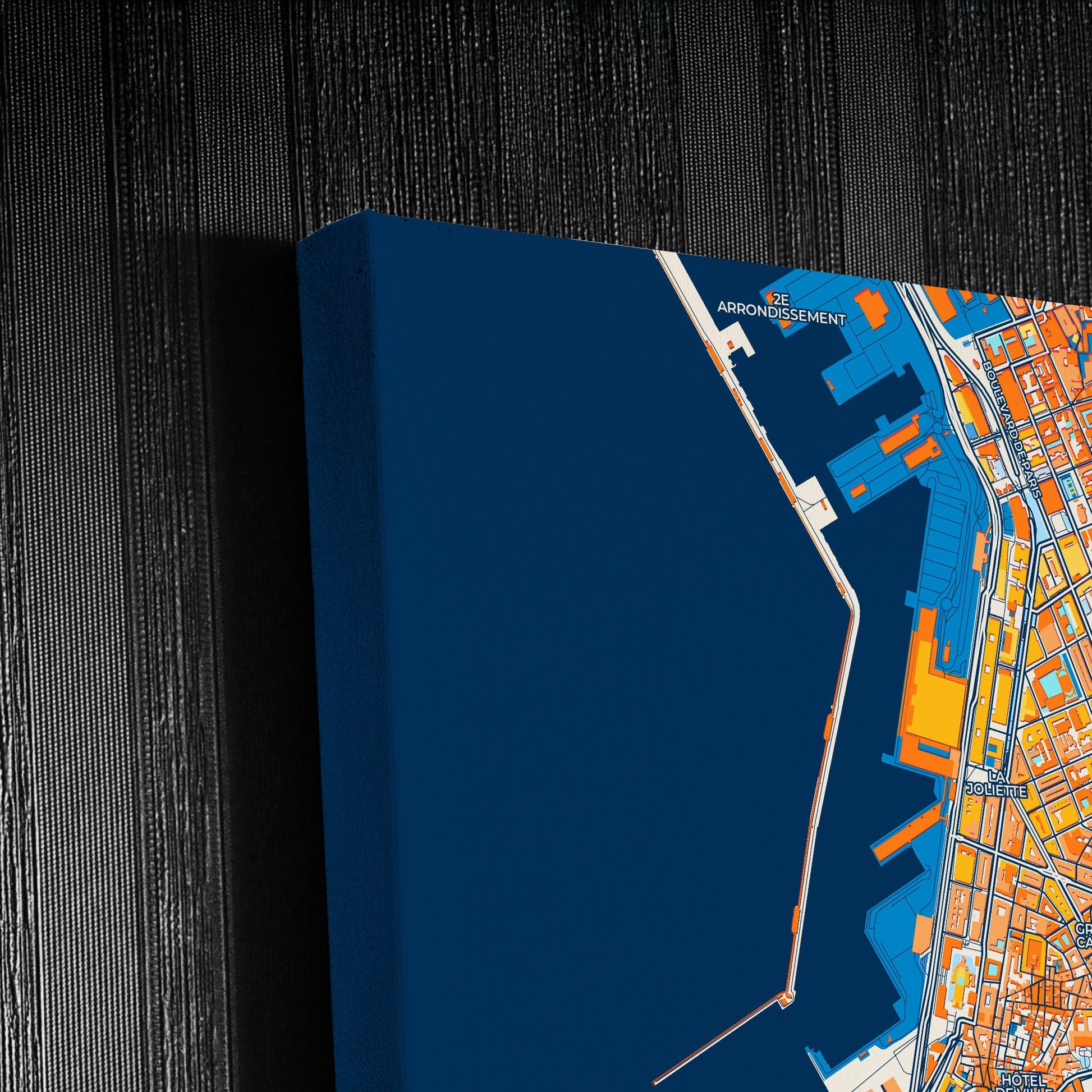 Marseille France Colorful City Map Canvas Print Detail