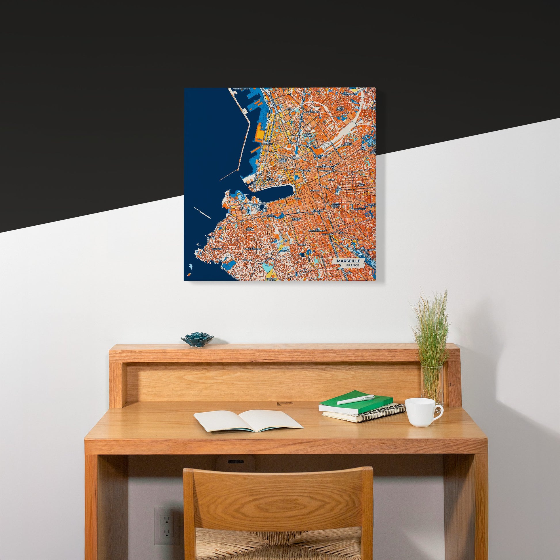 Marseille France Colorful City Map Canvas Print Scene