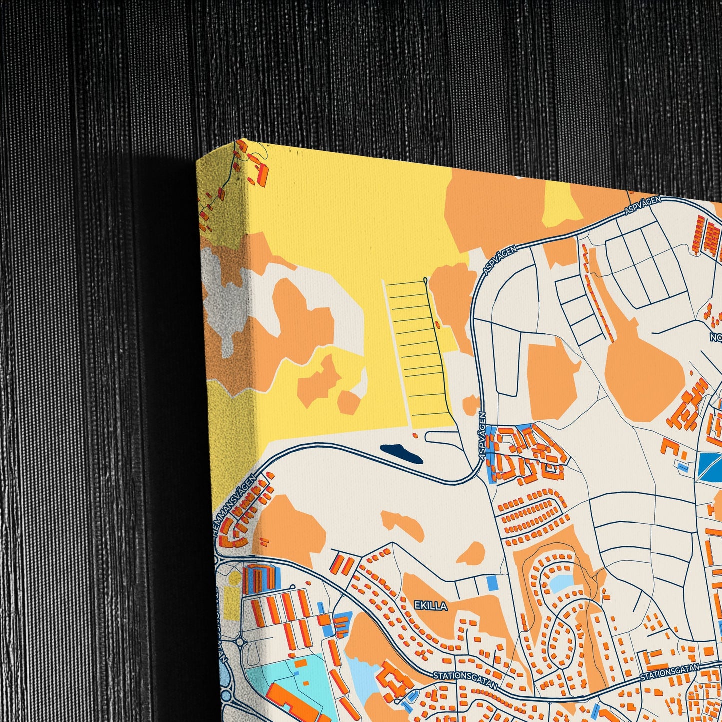 Märsta Sweden Colorful City Map Canvas Print Detail