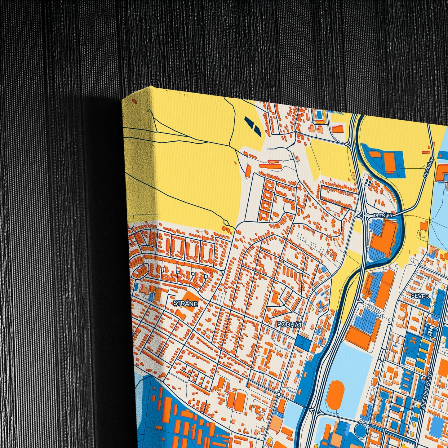 Martin Slovakia Colorful City Map Canvas Print Detail