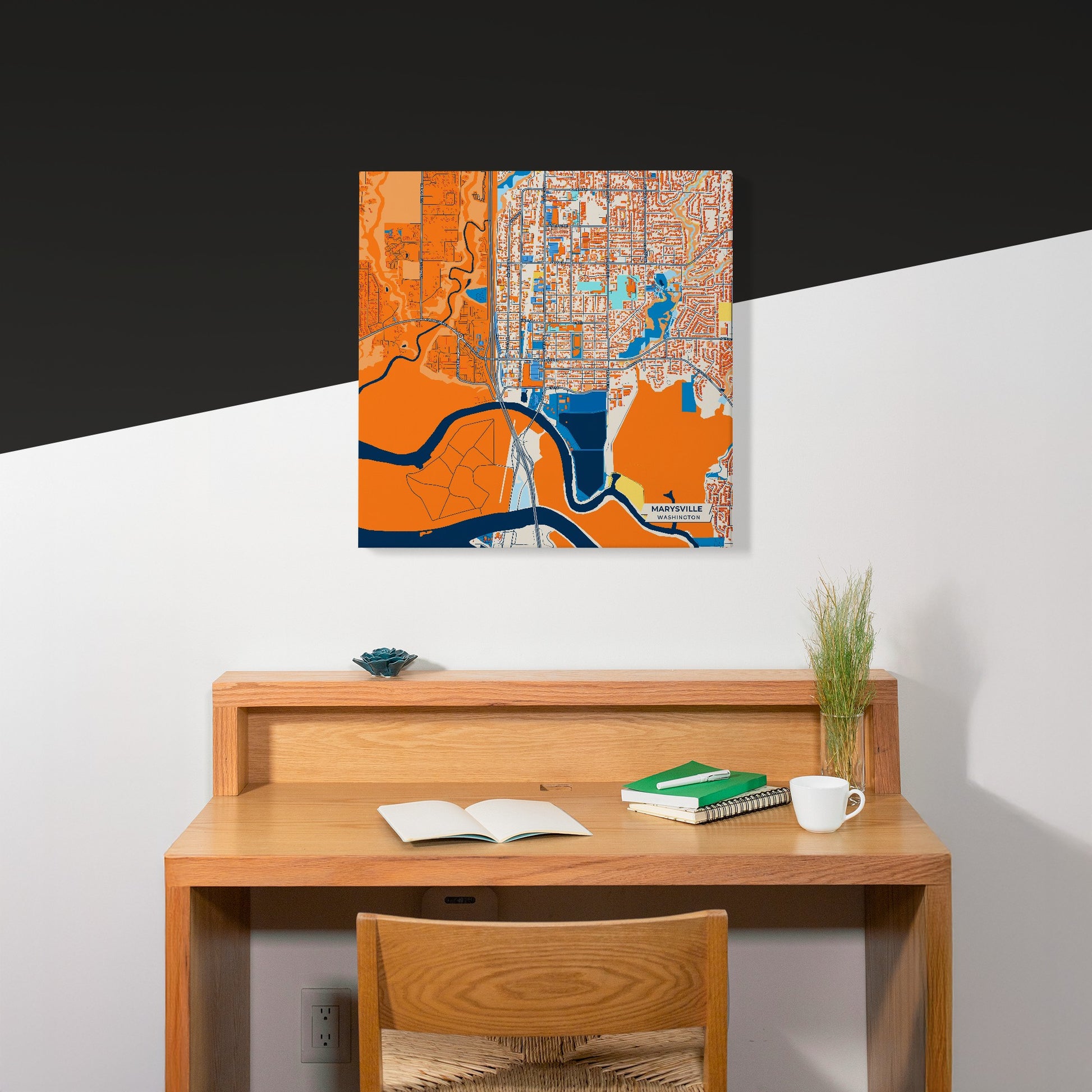 Marysville Washington Colorful City Map Canvas Print Scene