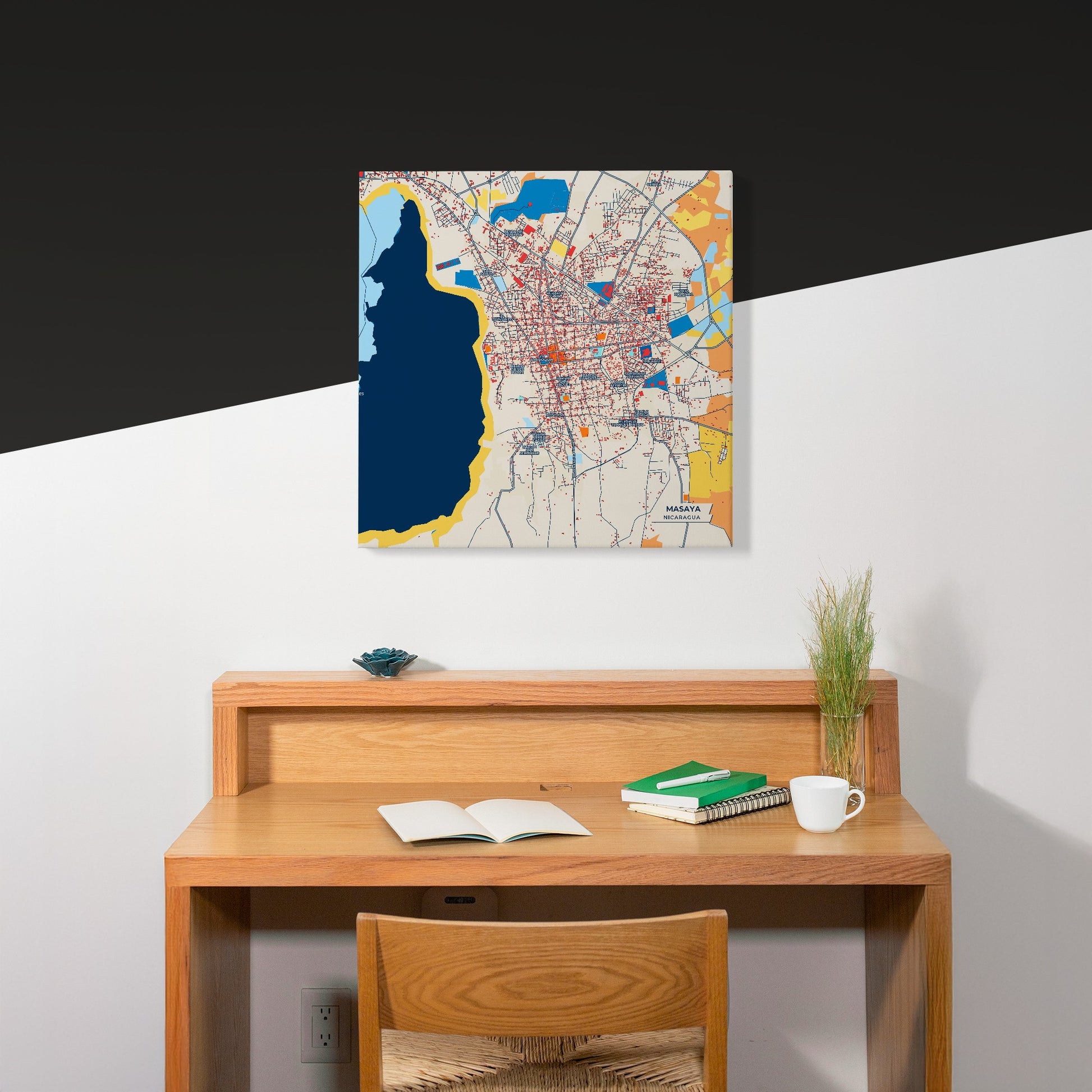 Masaya Nicaragua Colorful City Map Canvas Print Scene